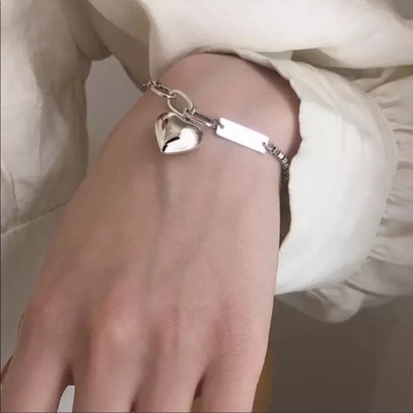 HEART 925 STERLING SILVER BRACELET, NICE BRACELET, CUTE BRACELET - Picture 2 of 5